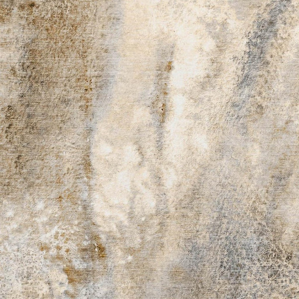 HomeRoots 8' X 10' Brown and Ivory Abstract Area Rug - Washable, UV Protected, Stain Resistant for High-Traffic Areas 646778