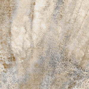 HomeRoots 10' Brown and Ivory Abstract Washable Area Rug - UV Protected, Durable, Modern Design for Any Space 646780
