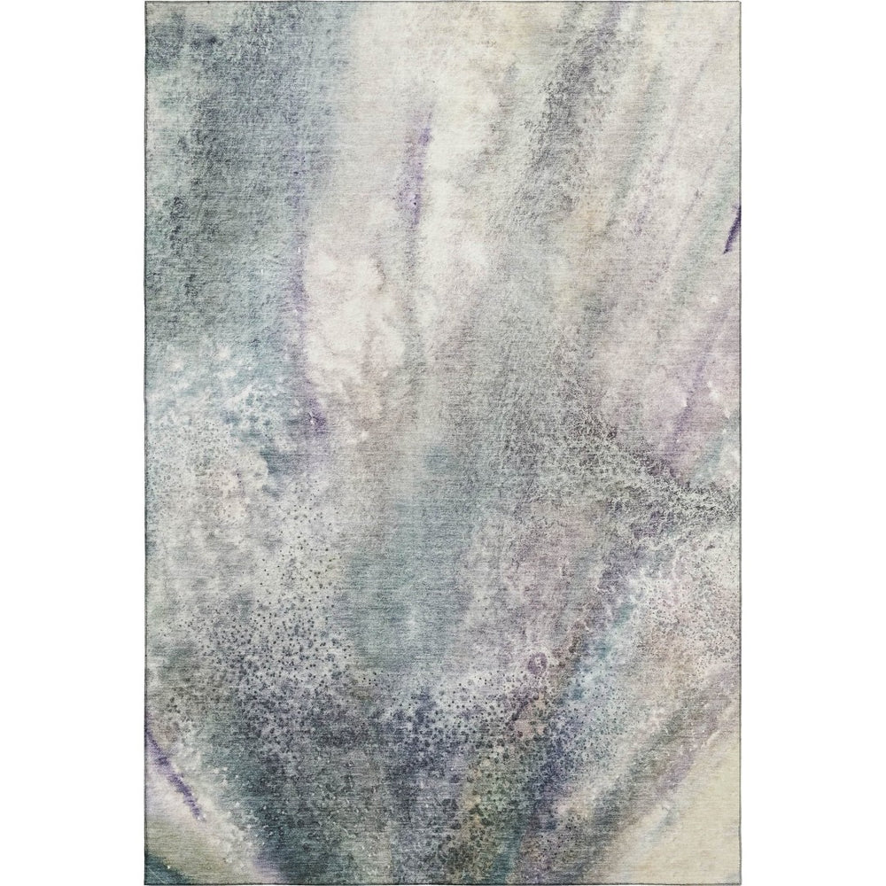 HomeRoots 8' X 10' Abstract Ivory and Purple Washable Area Rug with UV Protection for Stylish Durability 646784