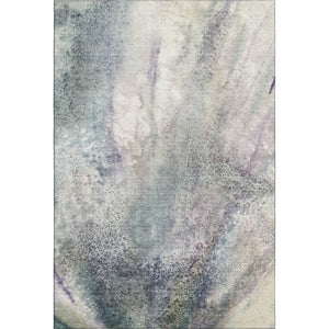 HomeRoots 8' X 10' Abstract Ivory and Purple Washable Area Rug with UV Protection for Stylish Durability 646784
