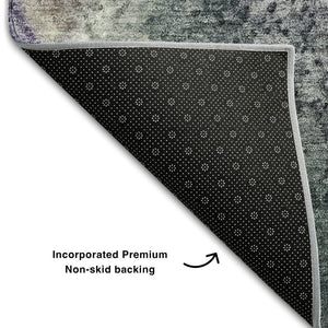 HomeRoots 8' X 10' Abstract Ivory and Purple Washable Area Rug with UV Protection for Stylish Durability 646784