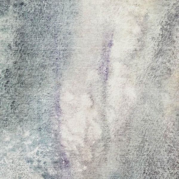 HomeRoots 9' X 12' Ivory And Purple Abstract Area Rug - Washable, UV Protected, Soft & Ideal for High-Traffic Rooms 646785