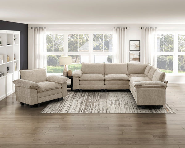 English Elm Modern Armless Chair Chenille Upholstery with Pocket Coil Comfort, Reversible Cushions, Durable Frame taupe 29 L x 29 W x 10.5 H B011P351976