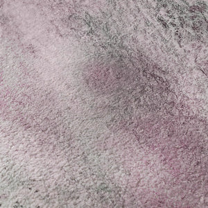 HomeRoots 8' Pink And Ivory Abstract Washable Round Rug with Stain Resistance and UV Protection for Modern Spaces 646795
