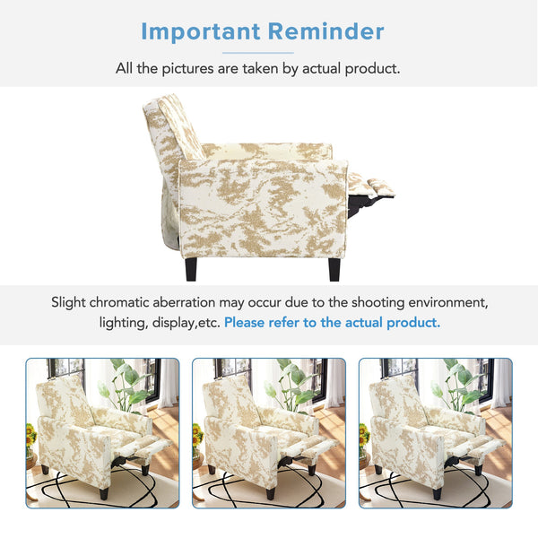 English Elm Christopher Knight Home® - 27.5" Push Back Recliner with Beech Legs, Deep Ergonomic Seat & Extendable Footrest for Rooms Yellow N763P256508G
