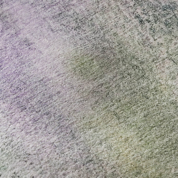 HomeRoots 8' Purple And Green Abstract Washable Round Rug - Durable, Stain Resistant, UV Protected Design for Every Home 646801