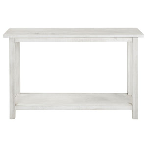 English Elm Castleton Distressed White Pine Console Table with Open Shelf for Entryway Hallway B062P451671