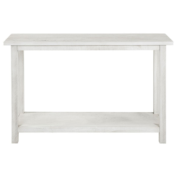 English Elm Castleton Distressed White Pine Console Table with Open Shelf for Entryway Hallway B062P451671