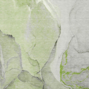 HomeRoots 8' X 10' Washable Area Rug in Green, Gray & Ivory - UV Protected, Durable & Stylish for Homes 646826