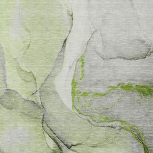 HomeRoots 8' X 10' Washable Area Rug in Green, Gray & Ivory - UV Protected, Durable & Stylish for Homes 646826