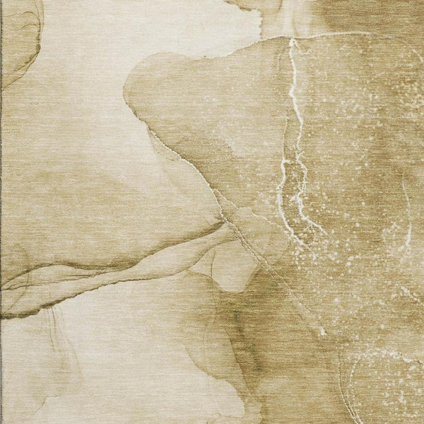 HomeRoots 5' X 8' Washable Beige and Ivory Abstract Area Rug with UV Protection - Perfect for Busy Homes! 646848