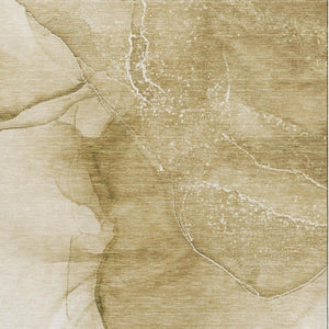 HomeRoots 8' X 10' Beige and Ivory Abstract Washable Area Rug – Durable, Stylish, Stain-Resistant with UV Protection 646850