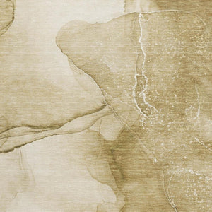 HomeRoots 9' X 12' Beige and Ivory Abstract Area Rug - Washable, UV Protected, Durable for Family Homes 646851