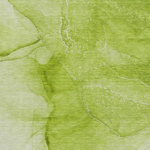 HomeRoots 5' X 8' Green and Ivory Abstract Area Rug - Stylish, Washable, UV-Protected for High-Traffic Spaces 646860