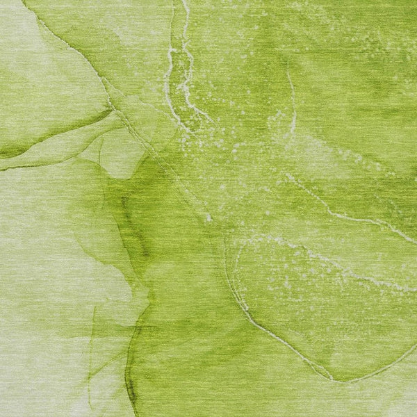 HomeRoots 5' X 8' Green and Ivory Abstract Area Rug - Stylish, Washable, UV-Protected for High-Traffic Spaces 646860