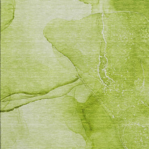 HomeRoots 9' X 12' Green & Ivory Abstract Area Rug – UV Protected, Washable, Family-Friendly, Stylish Design! 646863