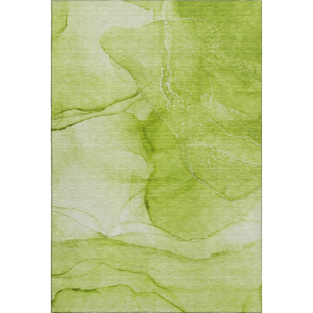 HomeRoots 10' X 14' Green and Ivory Abstract Washable Area Rug – Stylish, Durable, UV-Protected for Every Home 646864