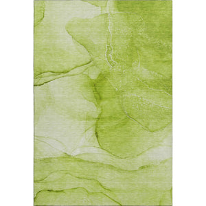 HomeRoots 10' X 14' Green and Ivory Abstract Washable Area Rug – Stylish, Durable, UV-Protected for Every Home 646864