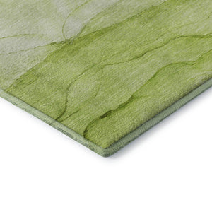 HomeRoots 10' X 14' Green and Ivory Abstract Washable Area Rug – Stylish, Durable, UV-Protected for Every Home 646864