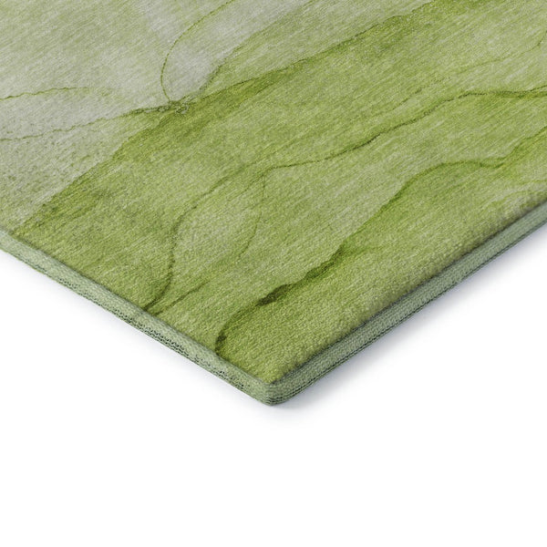 HomeRoots 10' X 14' Green and Ivory Abstract Washable Area Rug – Stylish, Durable, UV-Protected for Every Home 646864