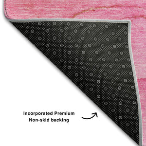 HomeRoots 10' X 14' Pink and Ivory Abstract Area Rug - Washable, UV Protected, Stylish & Durable for Any Room 646876