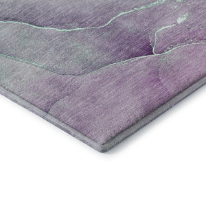 HomeRoots 8' Fern Green Abstract Washable Round Rug - Durable, Stain-Resistant with UV Protection for Any Space 646891