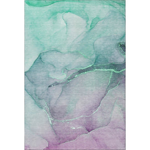 HomeRoots 9' X 12' Fern Green and Ivory Abstract Area Rug - Stylish, Durable, UV Protected for Busy Homes 646893