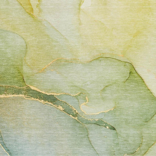 HomeRoots 5' X 8' Green And Ivory Abstract Area Rug – Machine-Washable, UV-Protected, Durable Design for Homes 646902