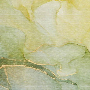 HomeRoots 5' X 8' Green And Ivory Abstract Area Rug – Machine-Washable, UV-Protected, Durable Design for Homes 646902