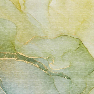 HomeRoots 8' X 10' Green and Ivory Abstract Washable Area Rug - Durable, Stylish, UV-Protected for Homes! 646904