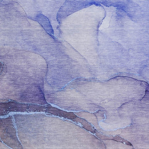 HomeRoots 5' X 8' Navy Blue & Ivory Abstract Area Rug - Washable, Stain-Resistant, UV-Protected for Modern Spaces 646908