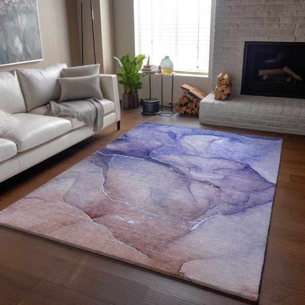 HomeRoots 10' X 14' Navy Blue & Ivory Abstract Area Rug – Stain-Resistant, UV-Protected, Soft & Durable Design 646912