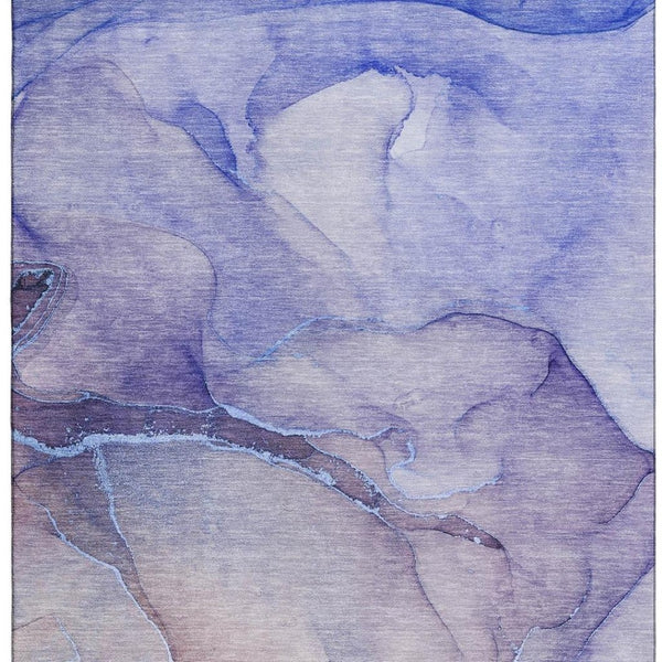 HomeRoots 10' X 14' Navy Blue & Ivory Abstract Area Rug – Stain-Resistant, UV-Protected, Soft & Durable Design 646912