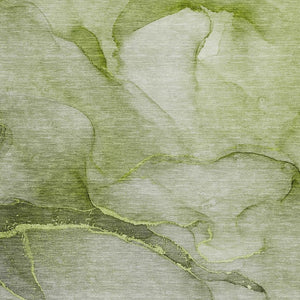 HomeRoots 9' X 12' Olive Green And Ivory Abstract Area Rug – Washable, UV Protected, Stain Resistant for Homes 646917