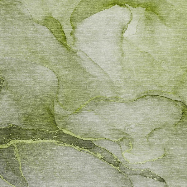 HomeRoots 9' X 12' Olive Green And Ivory Abstract Area Rug – Washable, UV Protected, Stain Resistant for Homes 646917