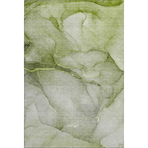 HomeRoots 10' Olive Green & Ivory Abstract Washable Area Rug - UV Protected, Soft, Durable, Ideal for Homes 646918