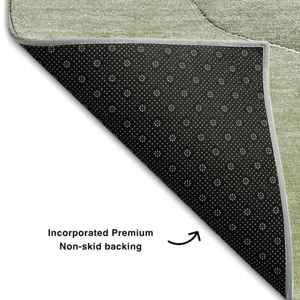 HomeRoots 10' Olive Green & Ivory Abstract Washable Area Rug - UV Protected, Soft, Durable, Ideal for Homes 646918