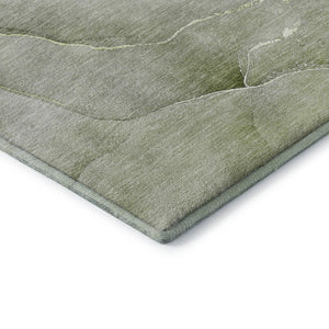 HomeRoots 10' Olive Green & Ivory Abstract Washable Area Rug - UV Protected, Soft, Durable, Ideal for Homes 646918