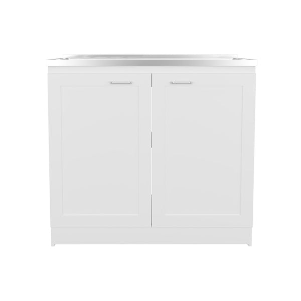 English Elm Zurich Freestanding Utility Sink with Black Cabinet Two Shelves for Laundry Garage B070S00371