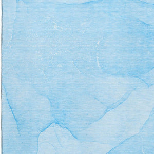 HomeRoots 8' X 10' Blue and Ivory Abstract Washable Area Rug – Durable, Stain-Resistant, UV-Protected Comfort 646934