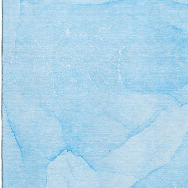 HomeRoots 8' X 10' Blue and Ivory Abstract Washable Area Rug – Durable, Stain-Resistant, UV-Protected Comfort 646934