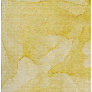 HomeRoots 5' X 8' Gold And Ivory Abstract Washable Area Rug – Stylish, Stain-Resistant, UV Protected Design! 646938