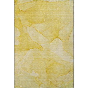 HomeRoots 5' X 8' Gold And Ivory Abstract Washable Area Rug – Stylish, Stain-Resistant, UV Protected Design! 646938