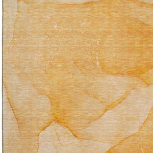 HomeRoots 10' Vibrant Orange & Ivory Abstract Washable Area Rug - UV Protected, Perfect for High-Traffic Homes! 646948