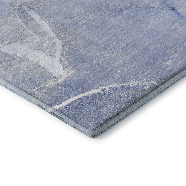 HomeRoots 9' X 12' Blue And Ivory Abstract Area Rug - Washable, UV Protected, Stain Resistant for High-Traffic Areas 646959