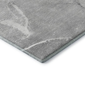 HomeRoots 9' Gray and Ivory Abstract Washable Area Rug with UV Protection - Stylish, Durable, and Easy Care! 646965