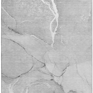 HomeRoots 9' Gray and Ivory Abstract Washable Area Rug with UV Protection - Stylish, Durable, and Easy Care! 646965