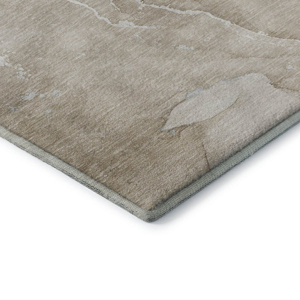 HomeRoots 10' Abstract Beige and Ivory Washable Area Rug with UV Protection – Durable, Easy-Care Style for Homes 646978