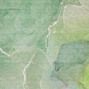 HomeRoots 8' X 10' Green & Ivory Abstract Washable Area Rug - Durable, UV-Protected, Perfect for Busy Homes 646982