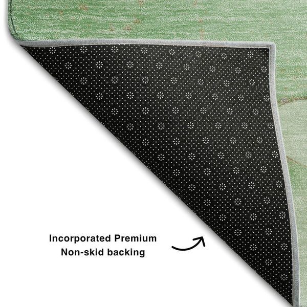 HomeRoots 10' X 14' Green And Ivory Abstract Area Rug – Washable, UV Protected, Durable, Perfect for Modern Spaces 646984
